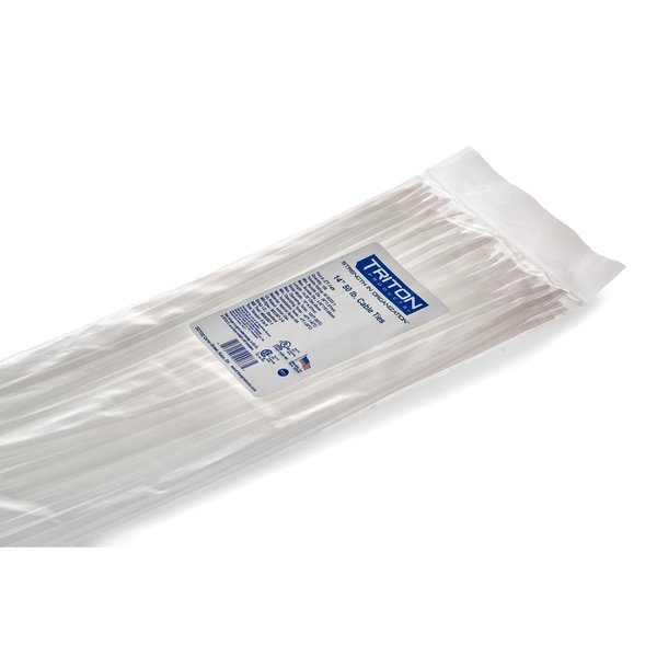 Triton Products 14" Long Heavy-Duty Natural Nylon Ties with 50 lb Tensile Strength 100/pk ZT-14N